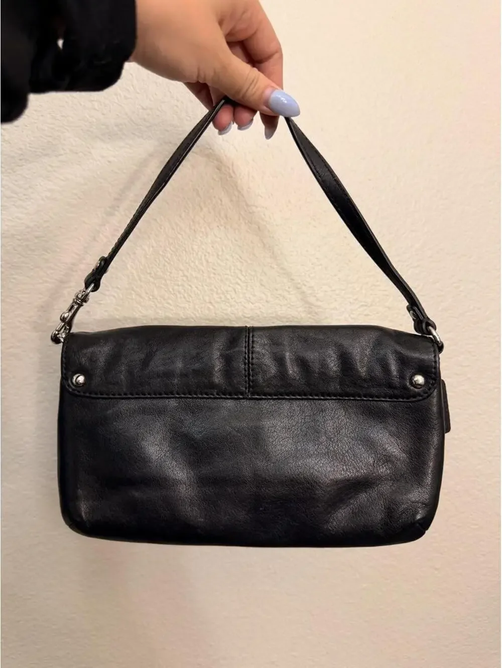 Black Leather Coach Wristlet